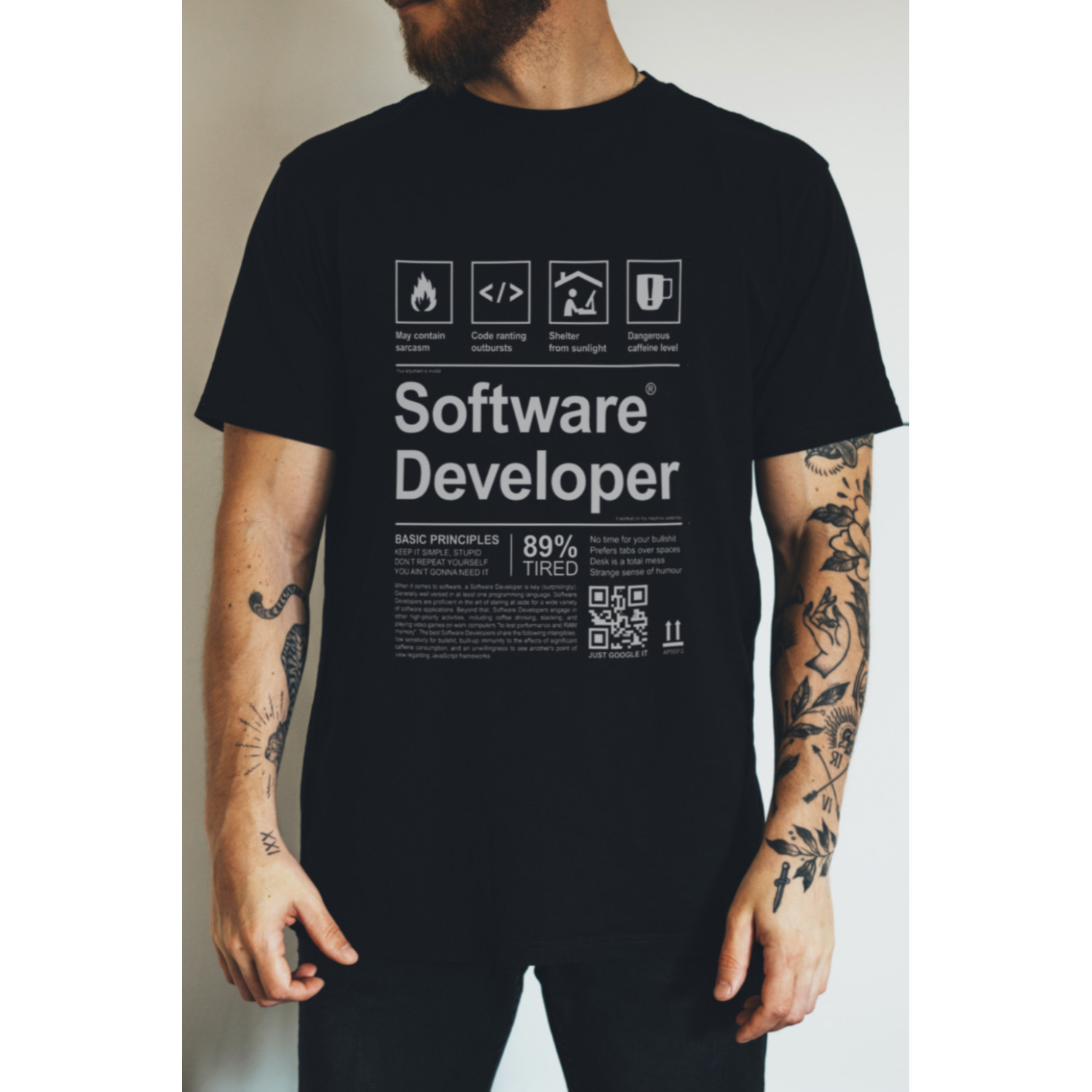 Футболка чорна чоловіча Ctrl+ "Software developer"