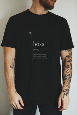 Футболка чорна чоловіча Ctrl+ "BOSS"