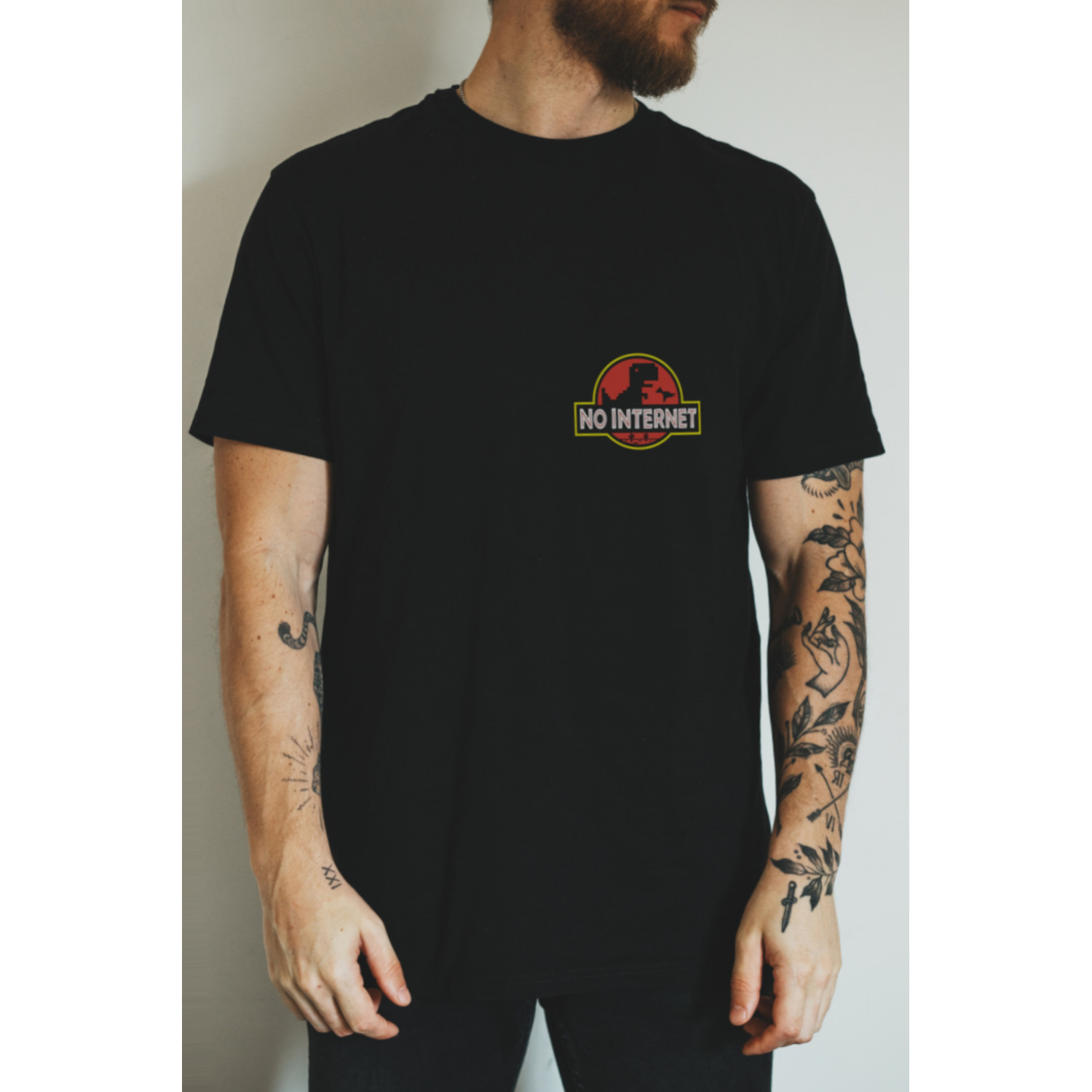Футболка чорна чоловіча Ctrl+ "No internet"