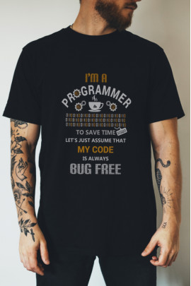 Футболка чорна чоловіча Ctrl+ "I`m a programmer"