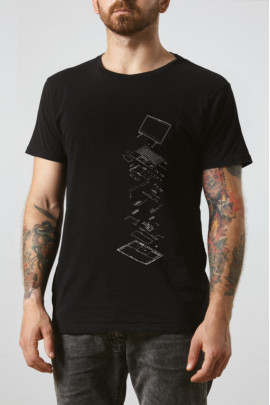 Футболка чорна чоловіча Ctrl+ "How it works"