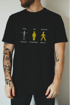 Футболка чорна чоловіча Ctrl+ "Structure. Presentation. Behavior"