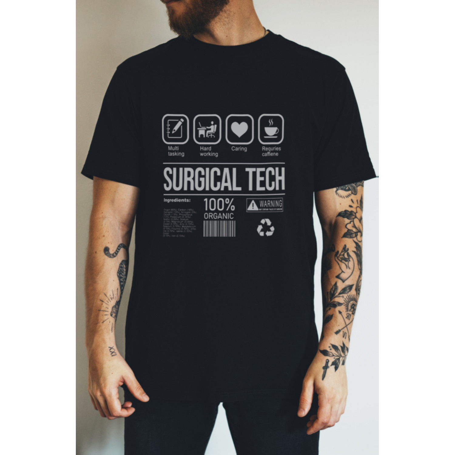 Футболка чорна чоловіча Ctrl+ "Surgical tech"