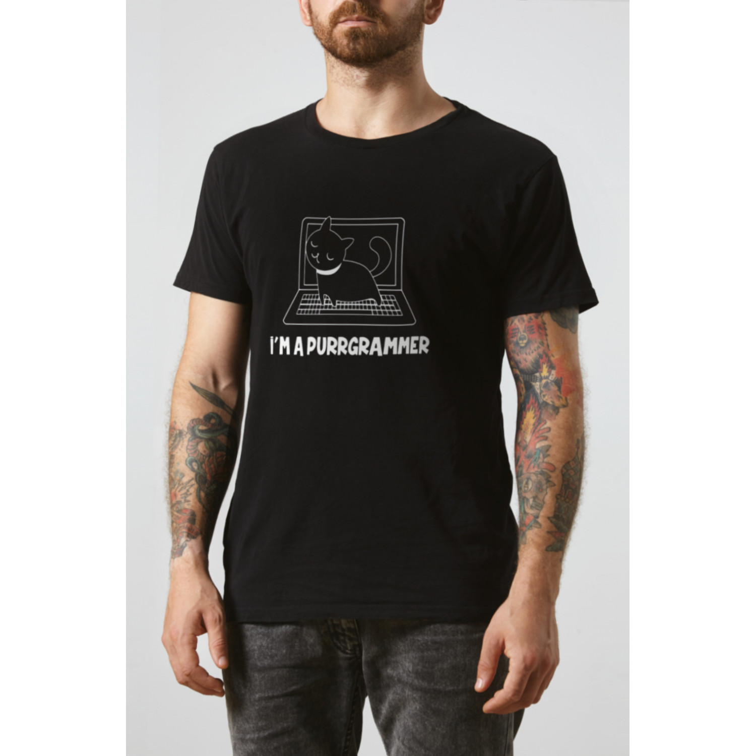 Футболка чорна чоловіча Ctrl+ "I`m a purrgrammer"