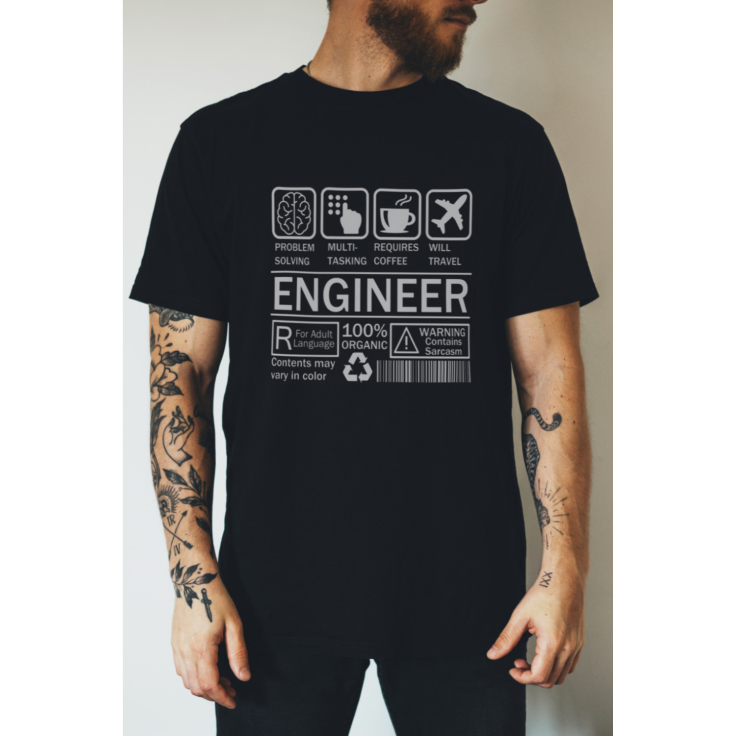 Футболка чорна чоловіча Ctrl+ "Engineer"