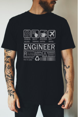 Футболка чорна чоловіча Ctrl+ "Engineer"