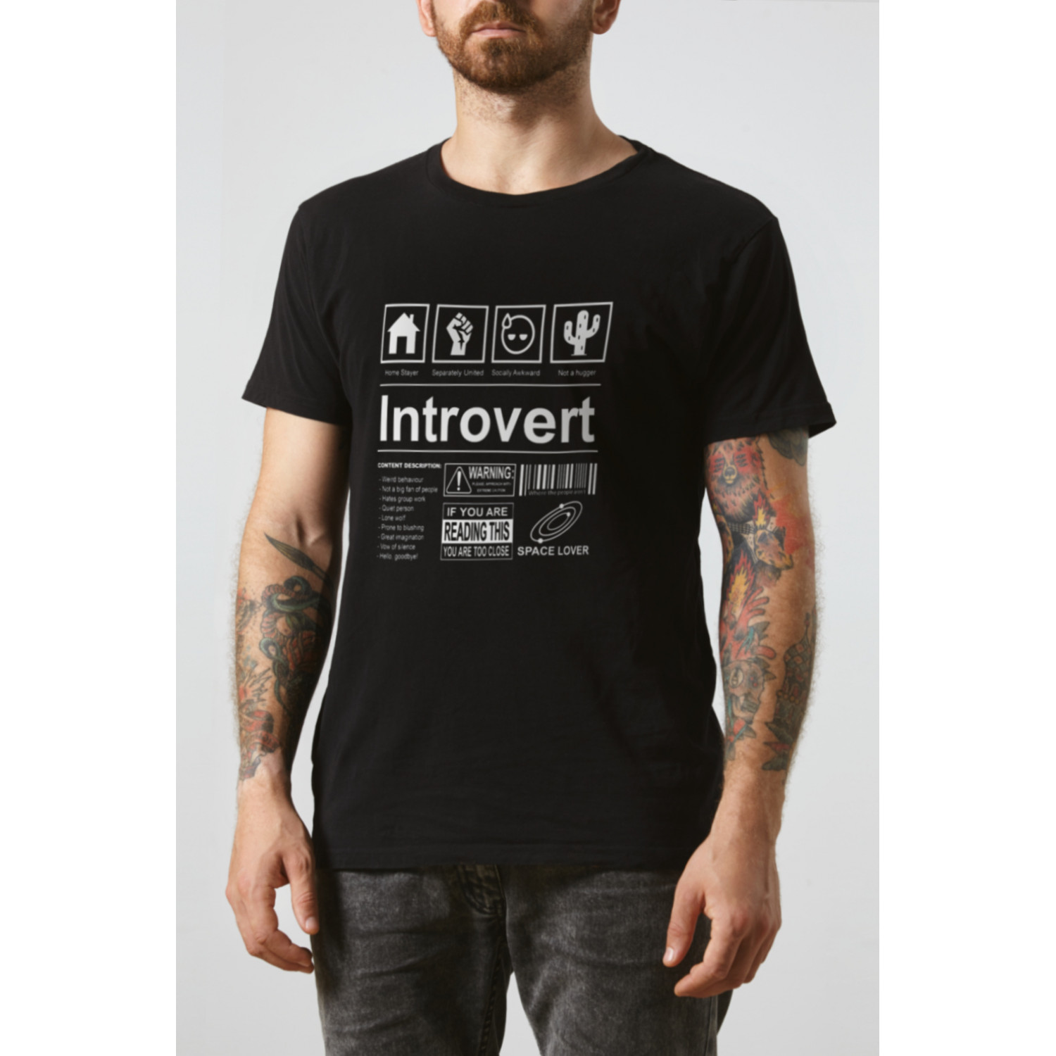 Футболка чорна чоловіча Ctrl+ "Introvert"