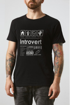 Футболка чорна чоловіча Ctrl+ "Introvert"