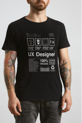 Футболка чорна чоловіча Ctrl+ "UX designer"