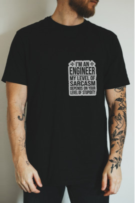 Футболка чорна чоловіча Ctrl+ "I`m an engineer"