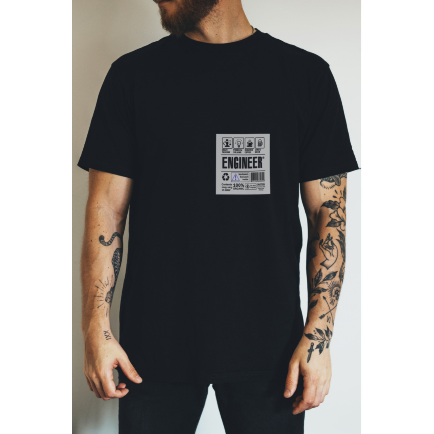 Футболка чорна чоловіча Ctrl+ "engineer"