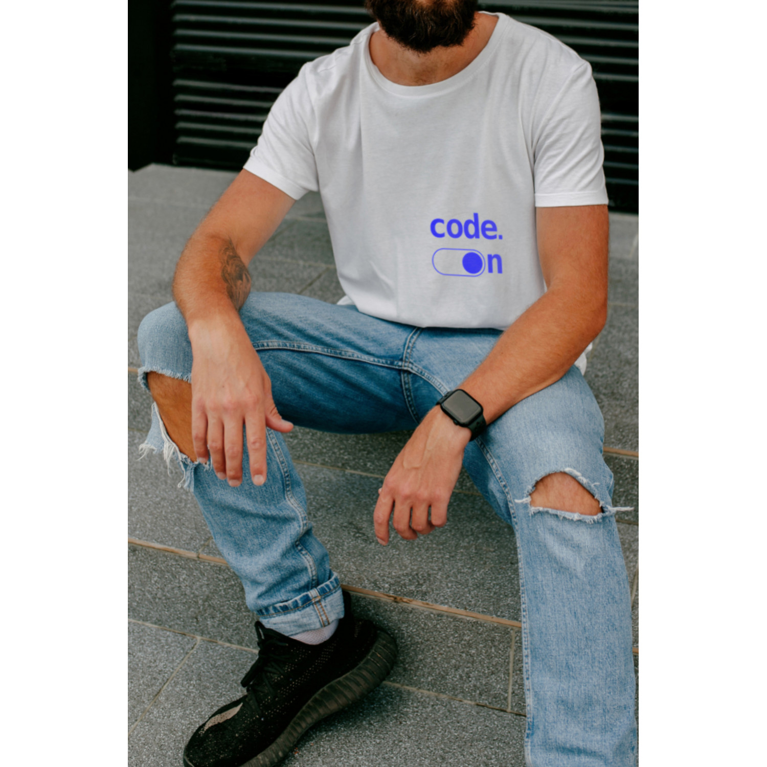 Футболка біла чоловіча Ctrl+ "code. on"