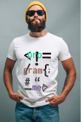 Футболка біла чоловіча Ctrl+ "Programmer"