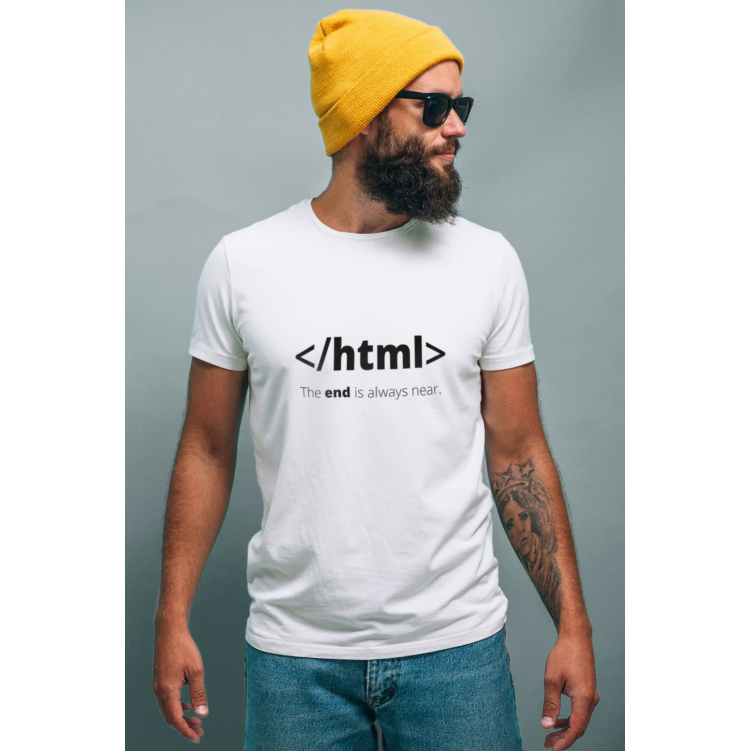 Футболка біла чоловіча Ctrl+ "</html> The end is always near."