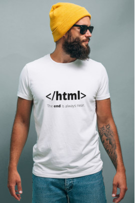 Футболка біла чоловіча Ctrl+ "</html> The end is always near."
