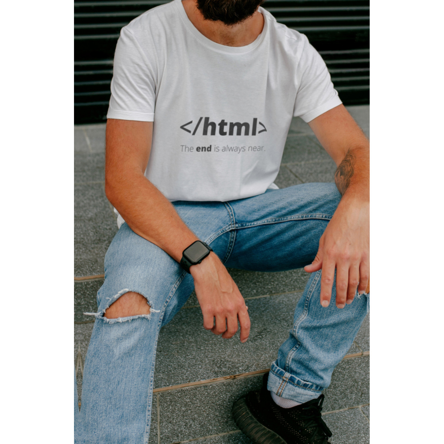 Футболка біла чоловіча Ctrl+ "</html> The end is always near."