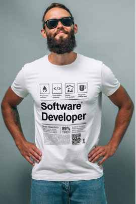 Футболка біла чоловіча Ctrl+ "Software developer"