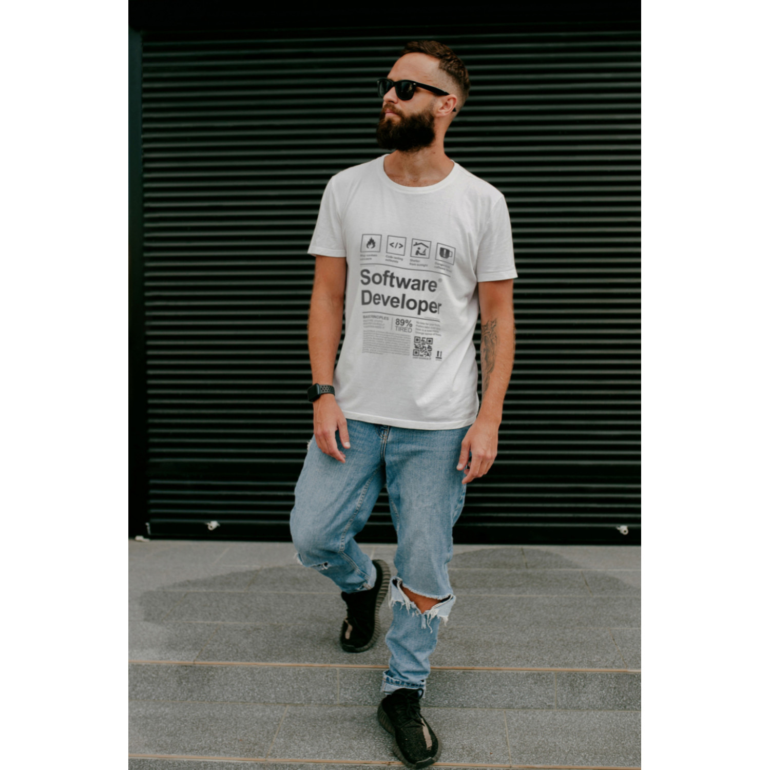 Футболка біла чоловіча Ctrl+ "Software developer"