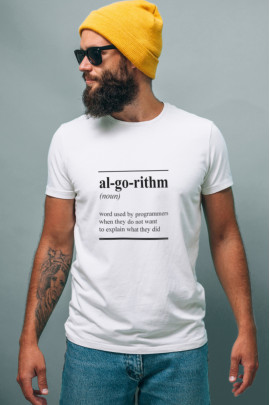 Футболка біла чоловіча Ctrl+ "al-go-rithm"
