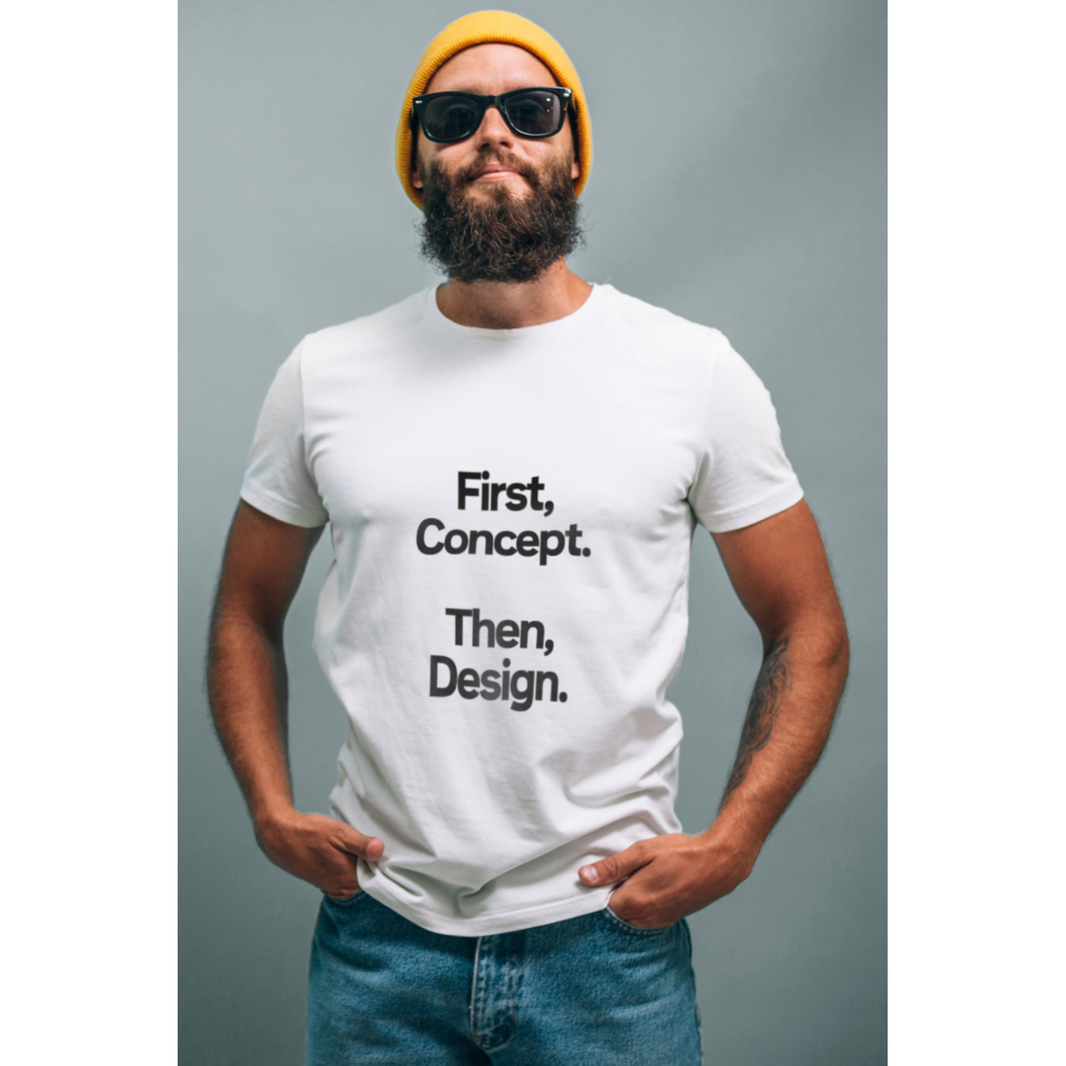 Футболка біла чоловіча Ctrl+ "First, Concept. Then, Design "