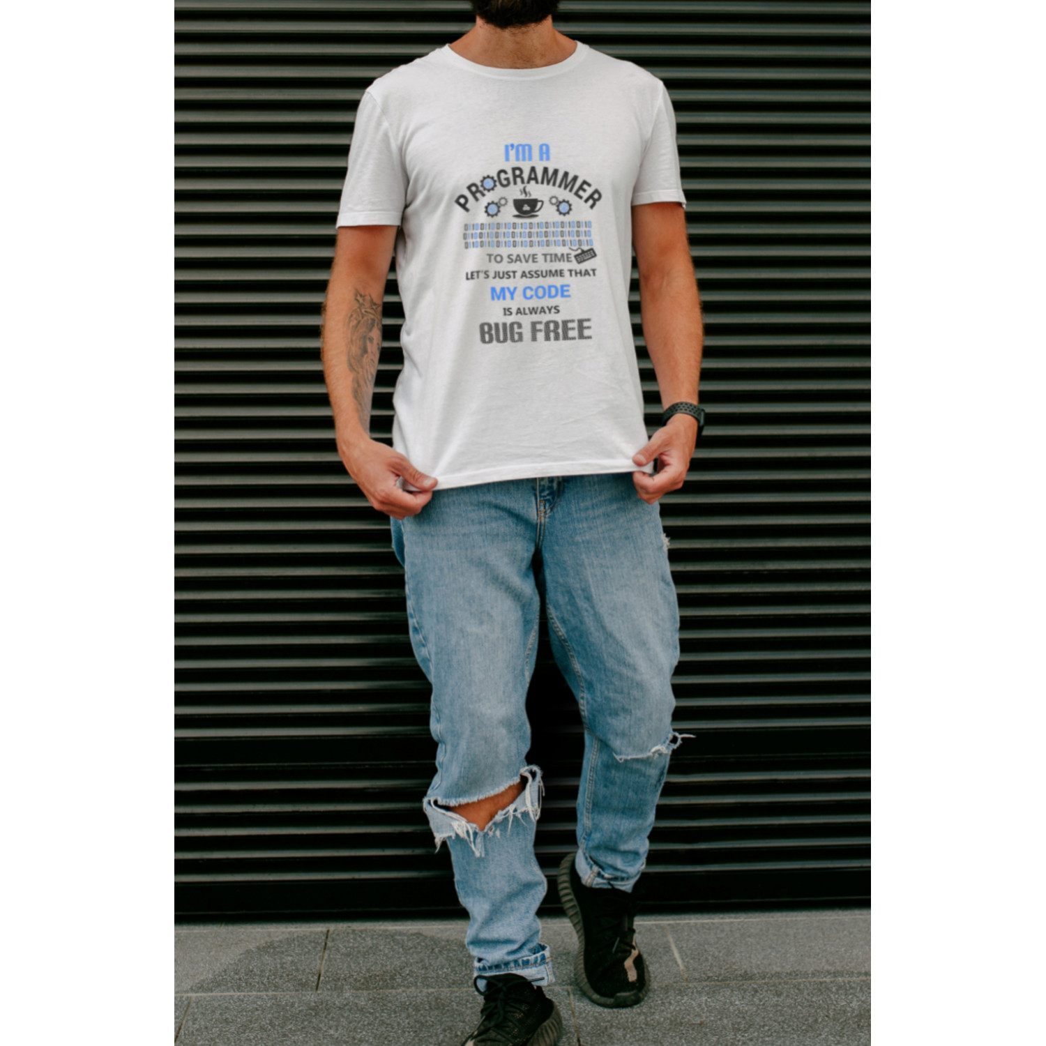 Футболка біла чоловіча Ctrl+ "I`m programmer"