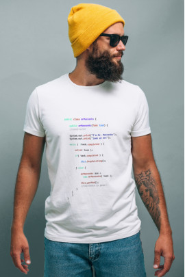 Футболка біла чоловіча Ctrl+ "public class"