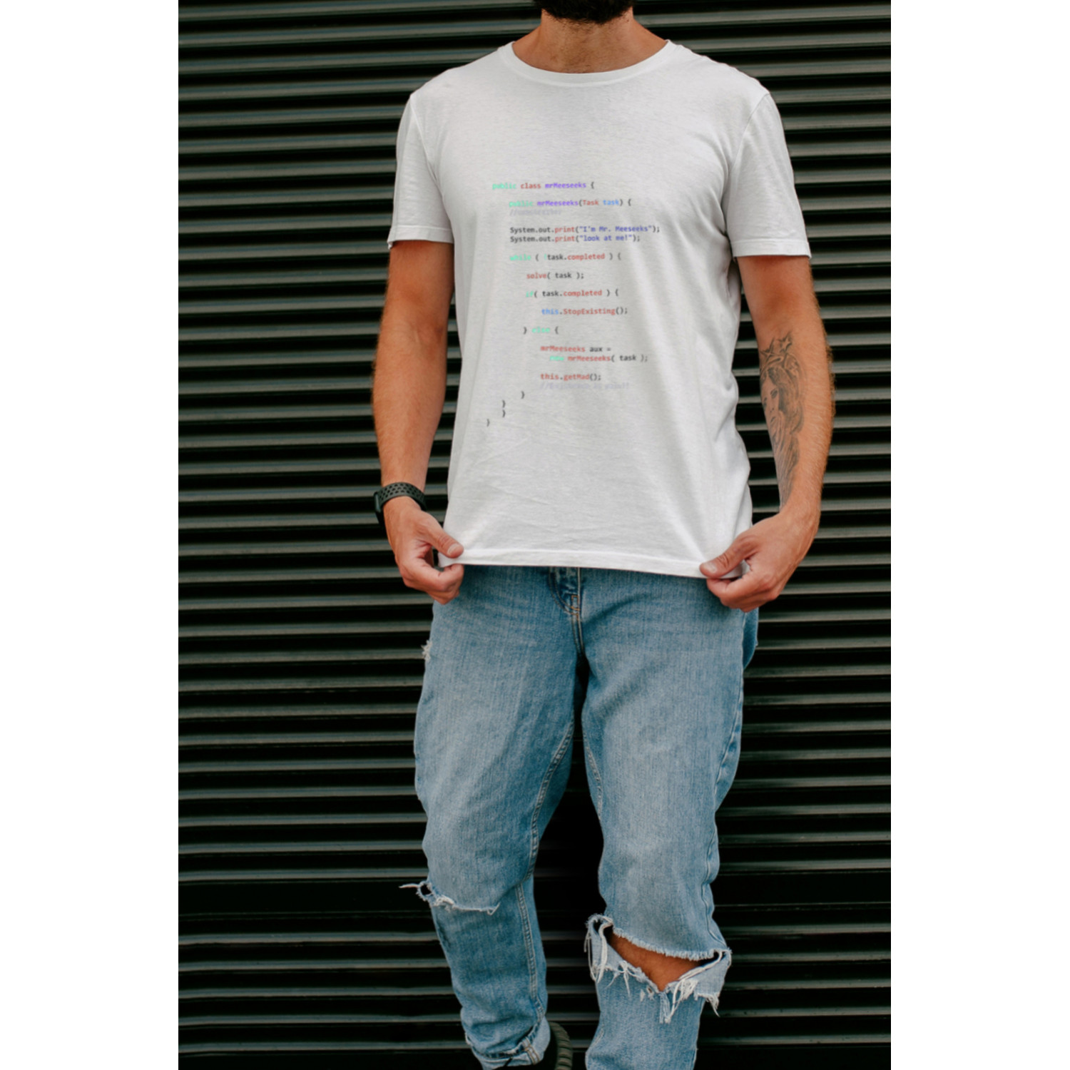 Футболка біла чоловіча Ctrl+ "public class"