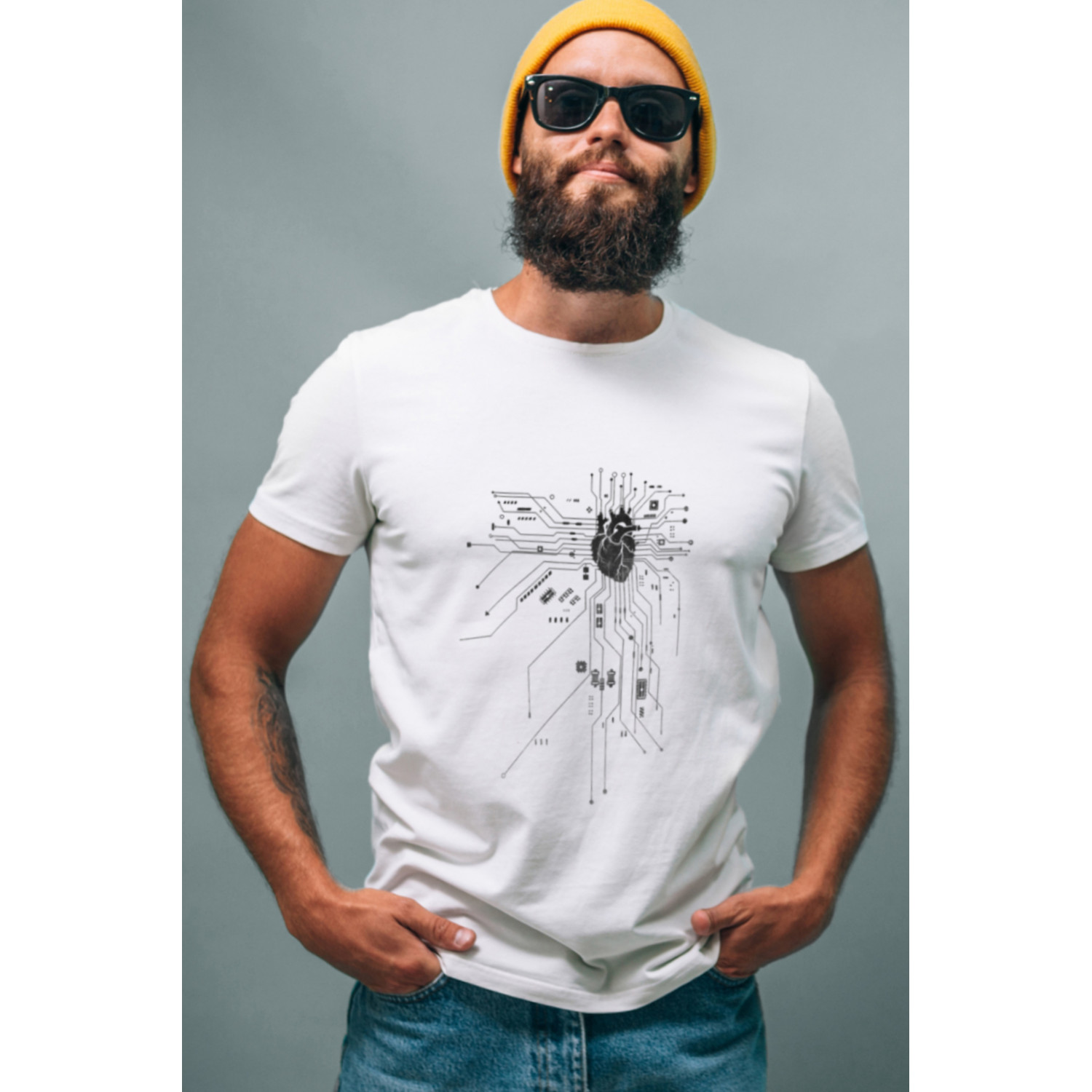 Футболка біла чоловіча Ctrl+ "Engineering heart"