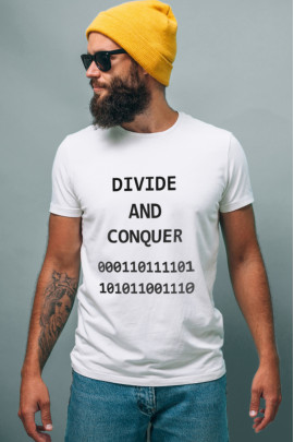 Футболка біла чоловіча Ctrl+ "Divide and Conquer"