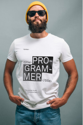 Футболка біла чоловіча Ctrl+ "Programmer"