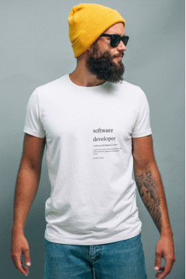 Футболка біла чоловіча Ctrl+ "Software developer"