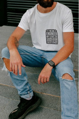 Футболка біла чоловіча Ctrl+ "I`m an engineer"