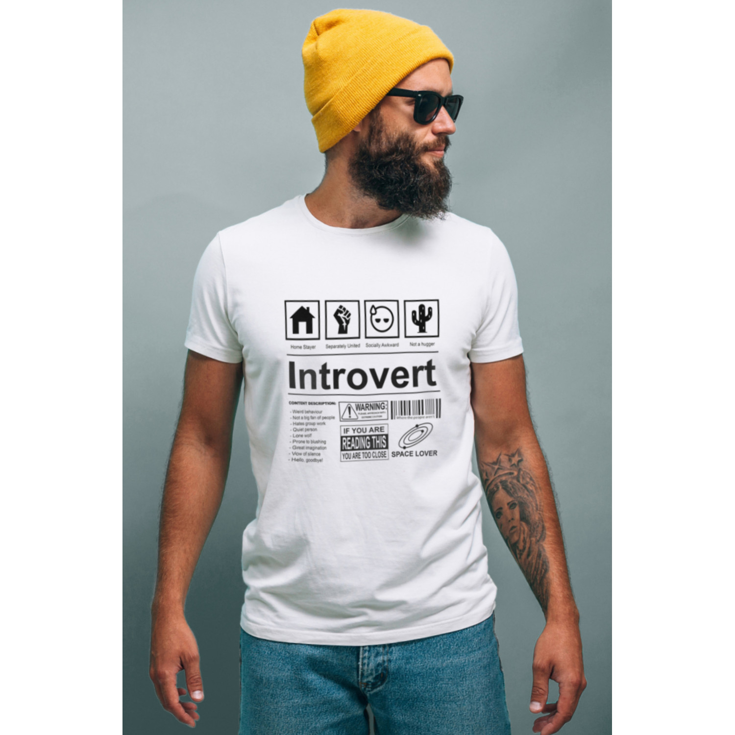 Футболка біла чоловіча Ctrl+ "Introvert"
