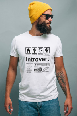 Футболка біла чоловіча Ctrl+ "Introvert"