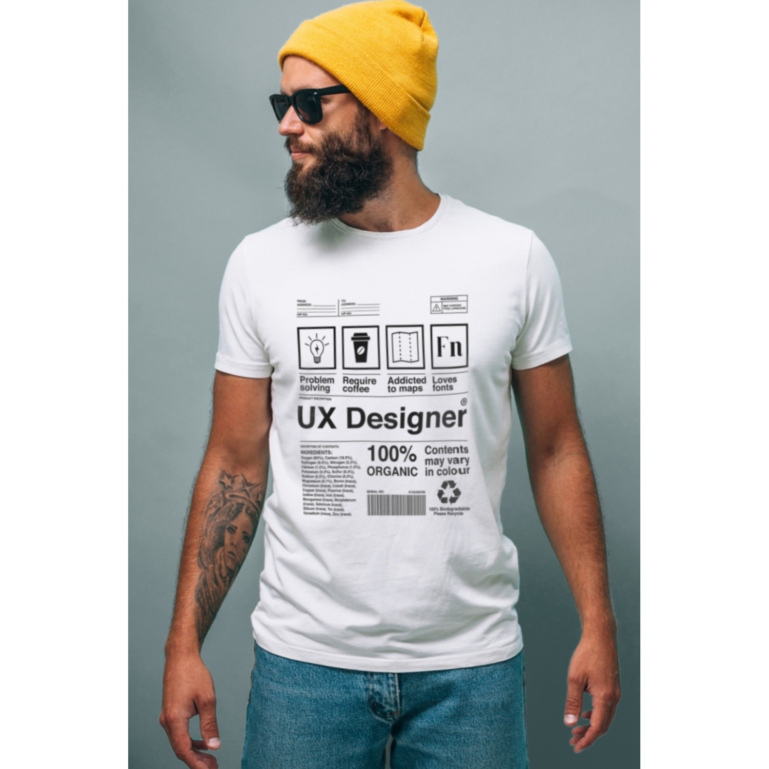 Футболка біла чоловіча Ctrl+ "UX designer"