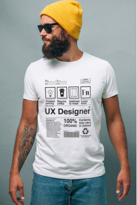 Футболка біла чоловіча Ctrl+ "UX designer"