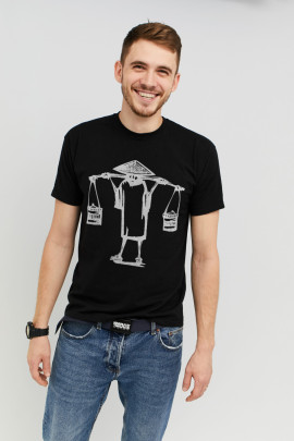 Футболка MEMO чоловіча чорна принт "Водонос"