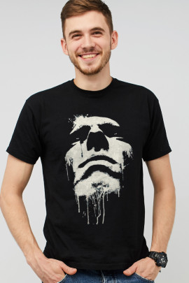 Футболка MEMO чоловіча чорна принт "Погляд"