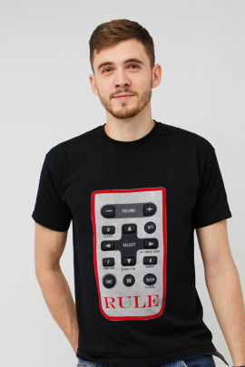 Футболка MEMO чоловіча чорна принт "Rule"