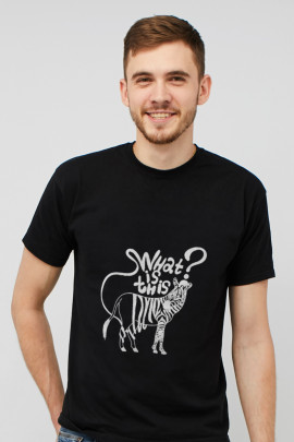 Футболка MEMO чоловіча чорна принт "What is This"