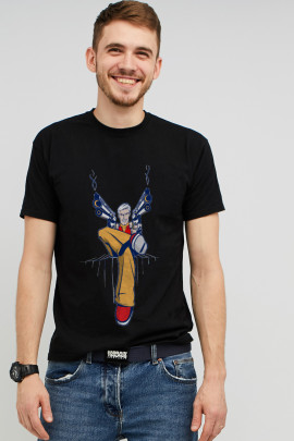 Футболка MEMO чоловіча чорна принт "Double trouble"