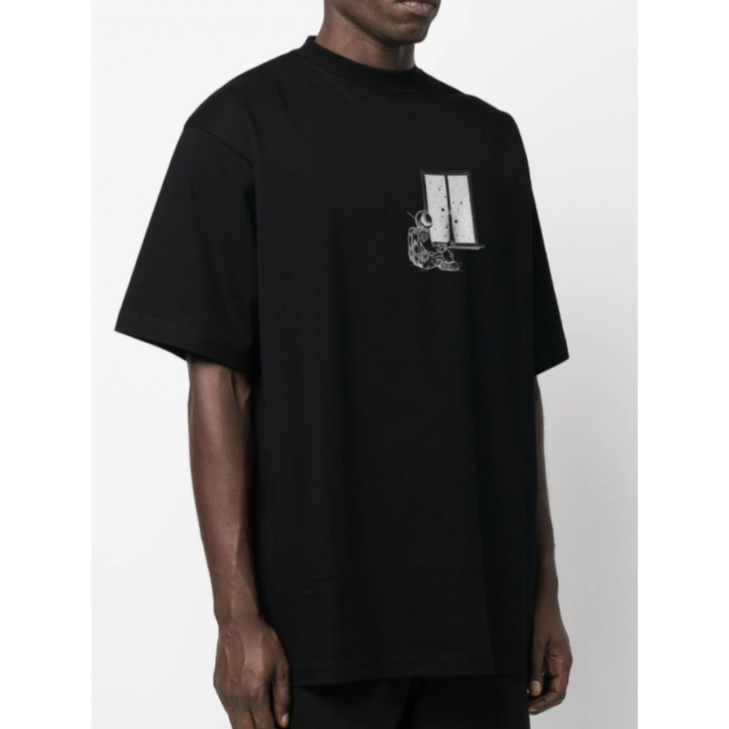 Футболка Trace of Space  Oversize чоловіча чорна "Вікно у космос"