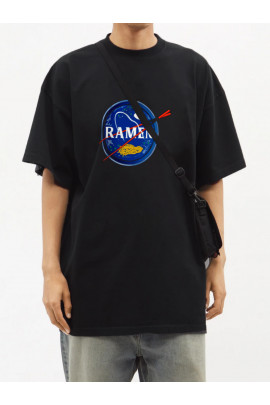 Футболка Trace of Space  Oversize чоловіча чорна "Ramen"
