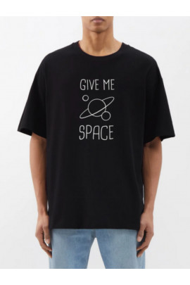 Футболка Trace of Space  Oversize чоловіча чорна "Give me space"