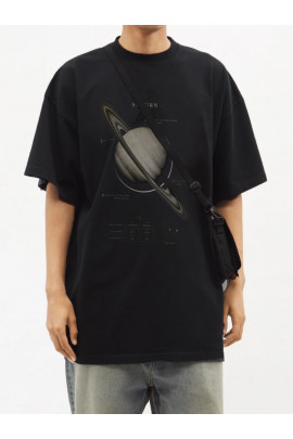 Футболка Trace of Space  Oversize чоловіча чорна "Saturn"