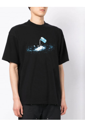 Футболка Trace of Space  Oversize чоловіча чорна "Space milk"