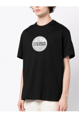Футболка Trace of Space  Oversize чоловіча чорна "If you need me. I`ll be in space"