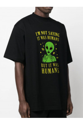 Футболка Trace of Space  Oversize чоловіча чорна "I`m not saying..."
