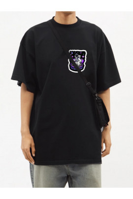 Футболка Trace of Space  Oversize чоловіча чорна "Space dj"