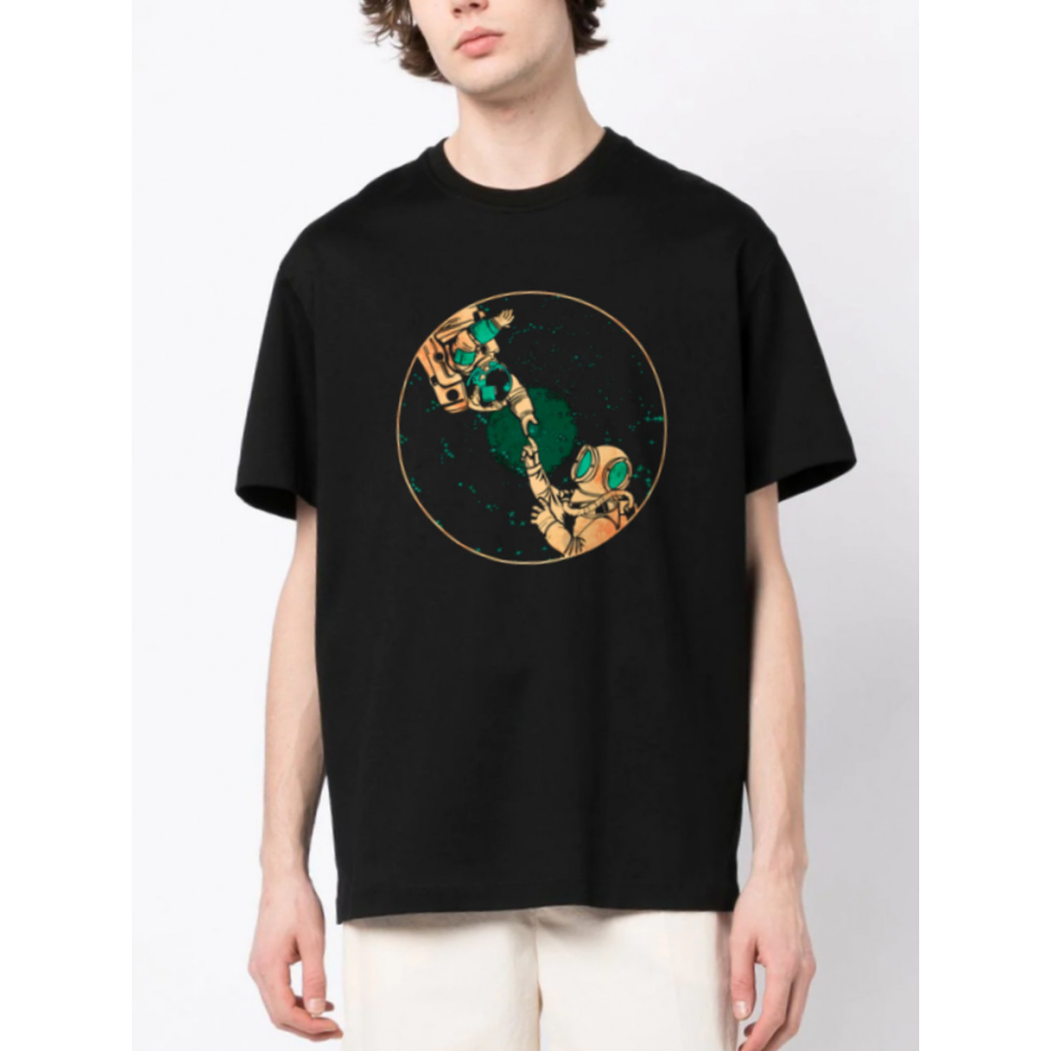 Футболка Trace of Space Oversize чоловіча чорна "Tossed into the void"